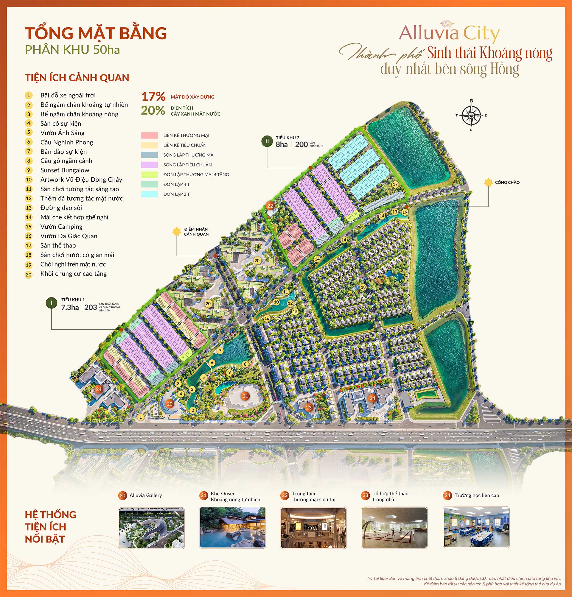 Mặt bằng phân khu 50ha tại Alluvia City
